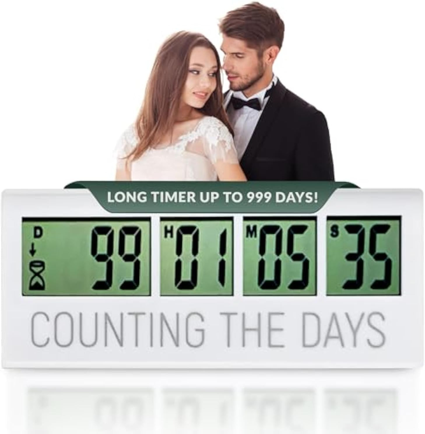 Counting the Days Countdown Clock - up to 999 Days LCD Digital Timer - Easy