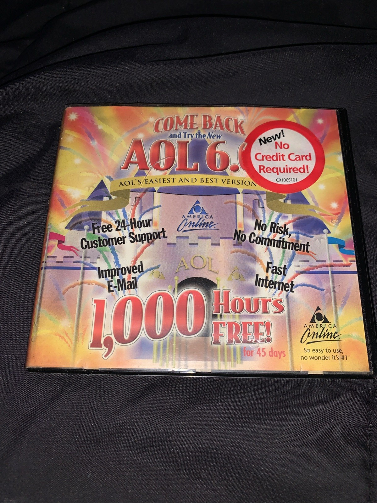 American Online 6.0 1000 Hours Free Promotional Install PC Disc Variant OOP Rare