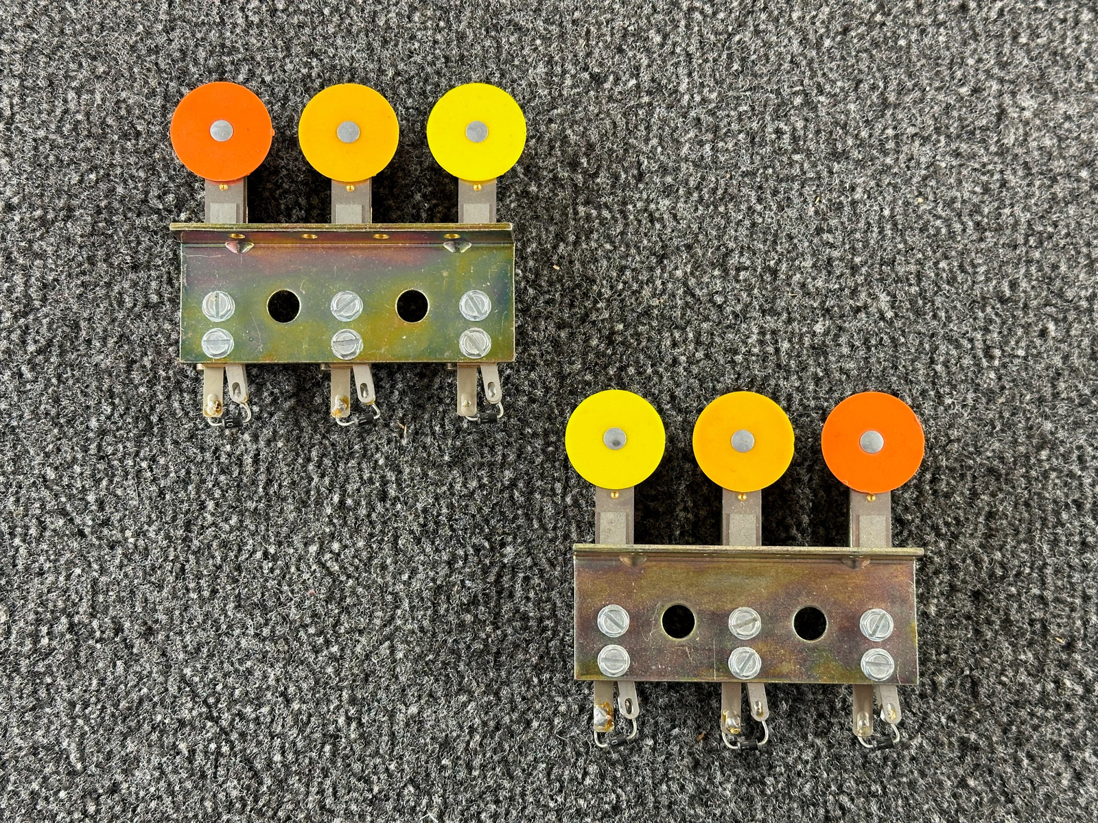Data East Tommy Pinball Machine Round Target Switch 3 Bank PAIR 500-5781-00 NOS