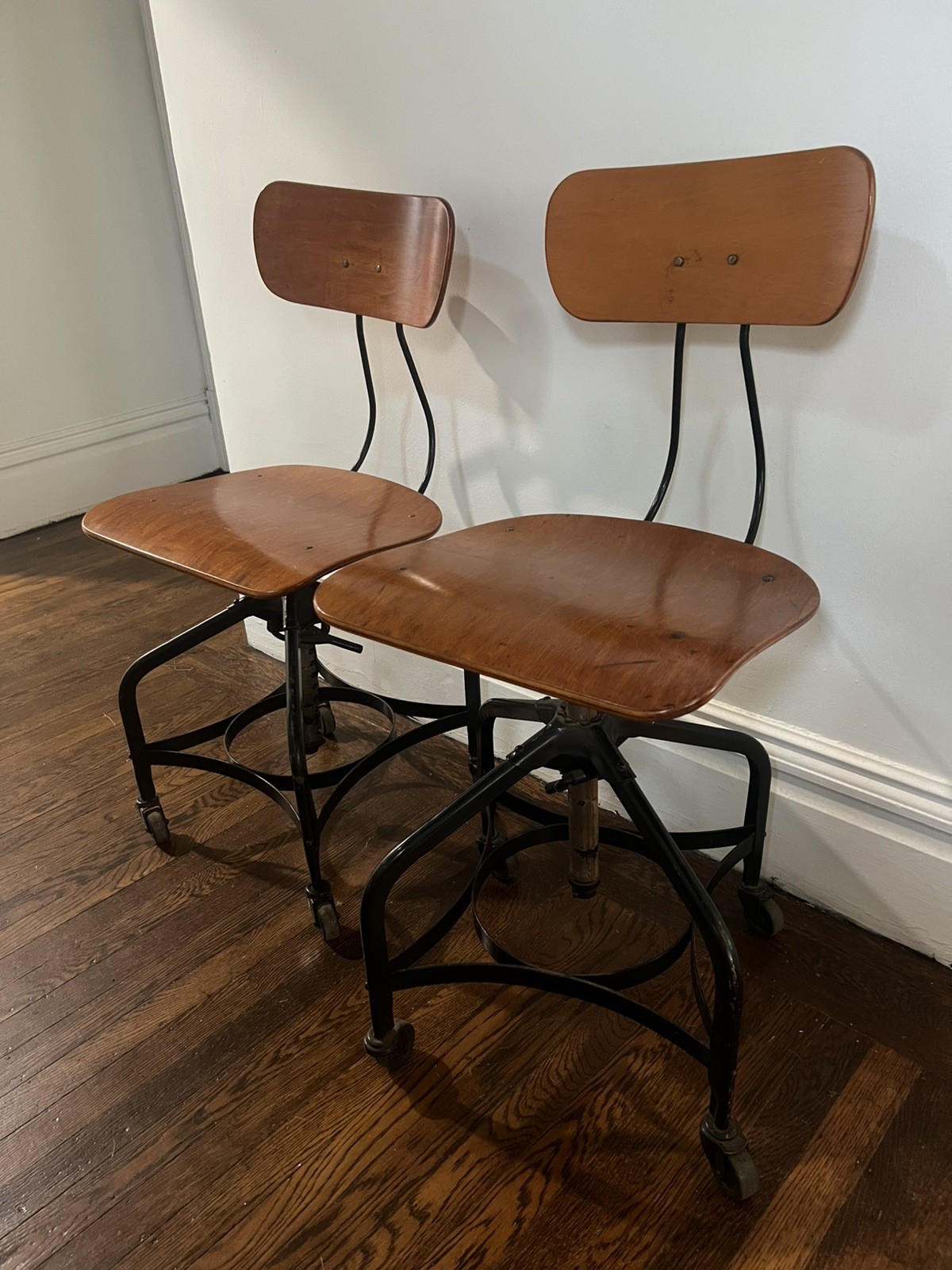Vintage Industrial Toledo Drafting Stools (pair)