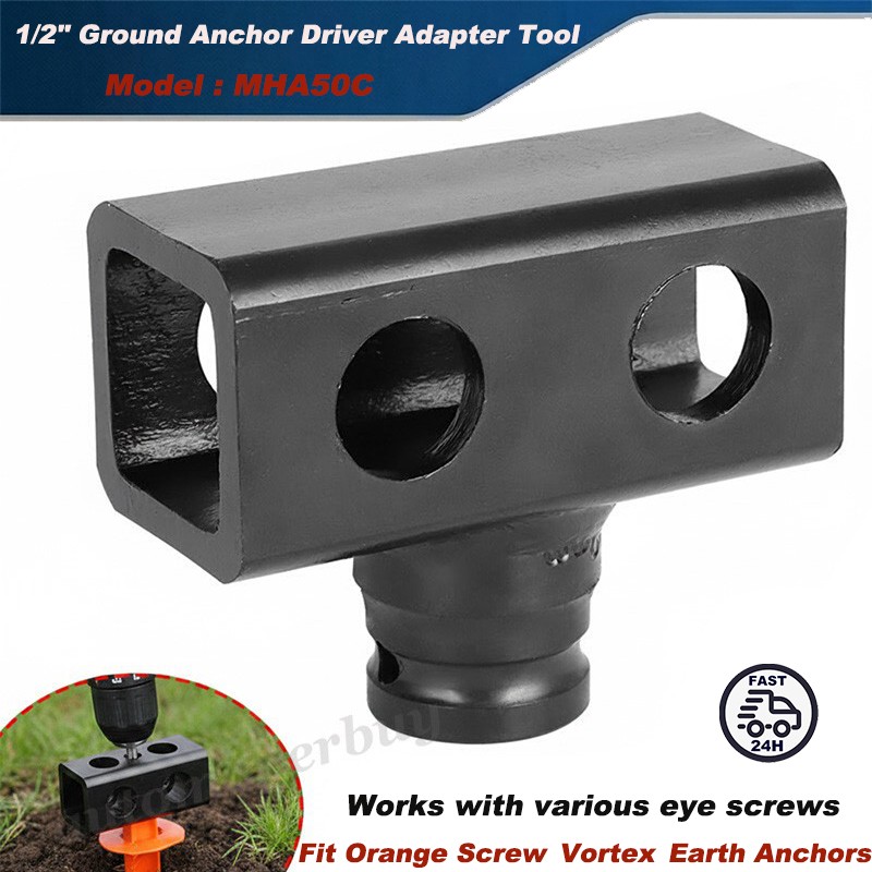 1/2" Ground Anchor Driver Adapter Tool Earth Utility Mobile Home Anchor MHA50C