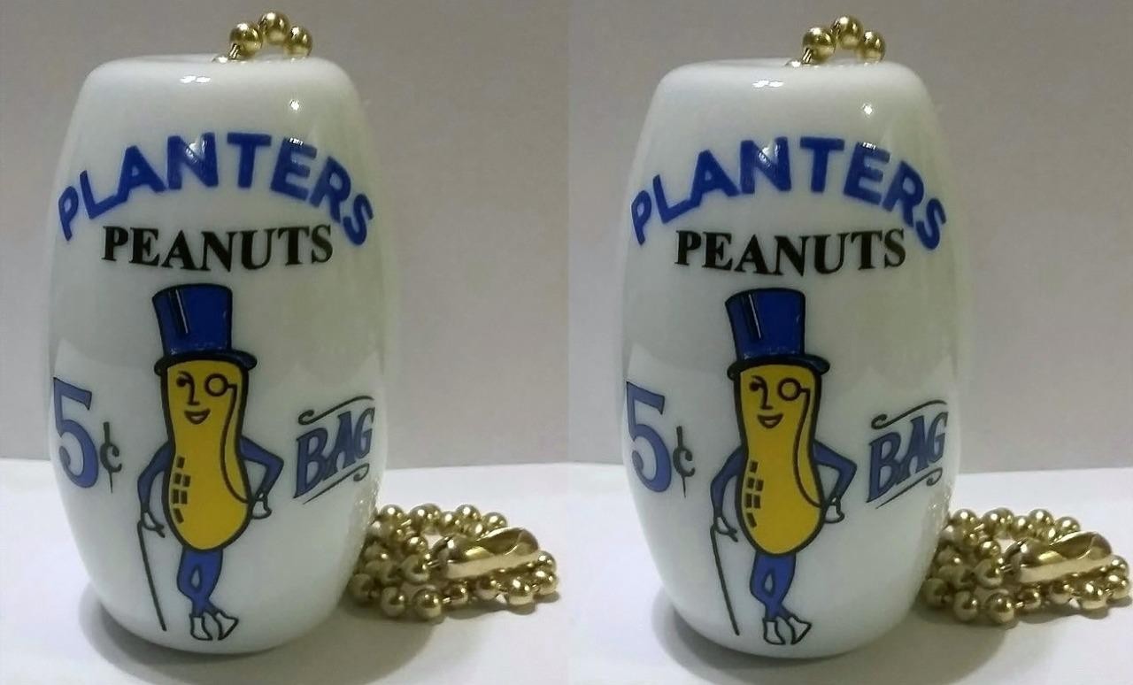A Charming Set of 2 Planters Peanut Ceiling Light/ Fan Pulls