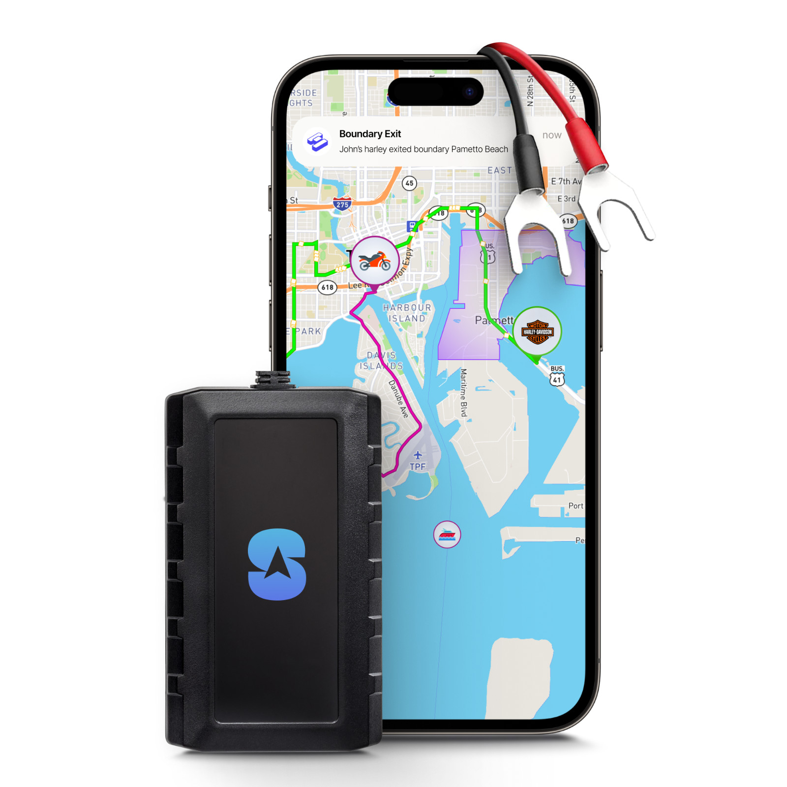 Spytec GPS Motorcycle Tracker - Waterproof Real-Time Tracking with Trip history