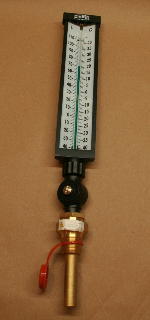 Winters instruments model TIM101a Thermometer with thermowell. -40F to 110F