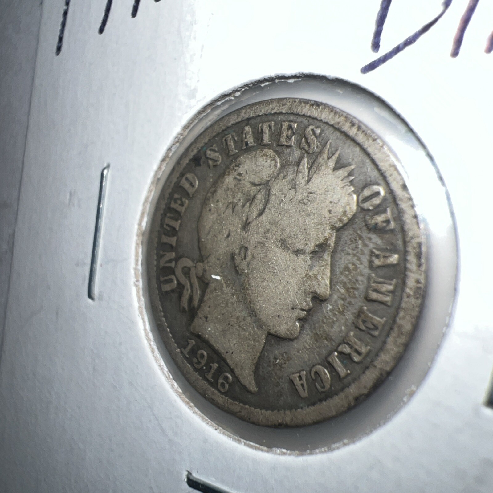 1916 Barber Dime (P) No Mint Mark