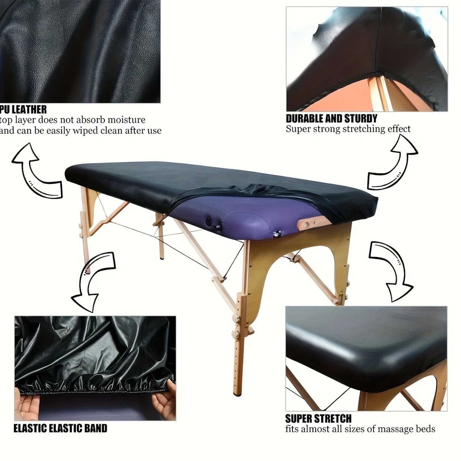 Massage Table Sheets PU Leather Fitted Mat Massage Table Cover