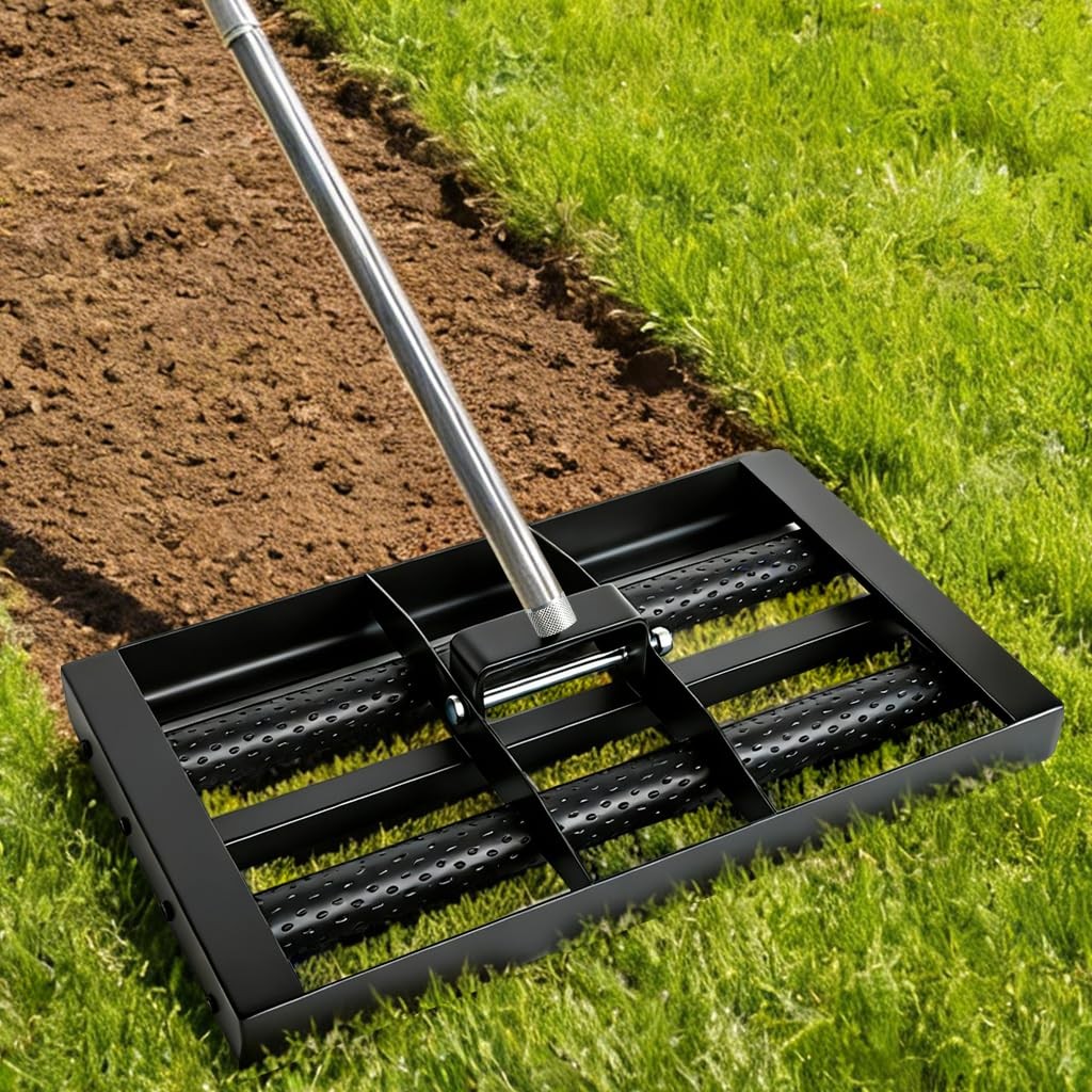 Best Amorest 17 Inch Narrow Lawn Leveling Rake with 80 Handle, Precision Yard
