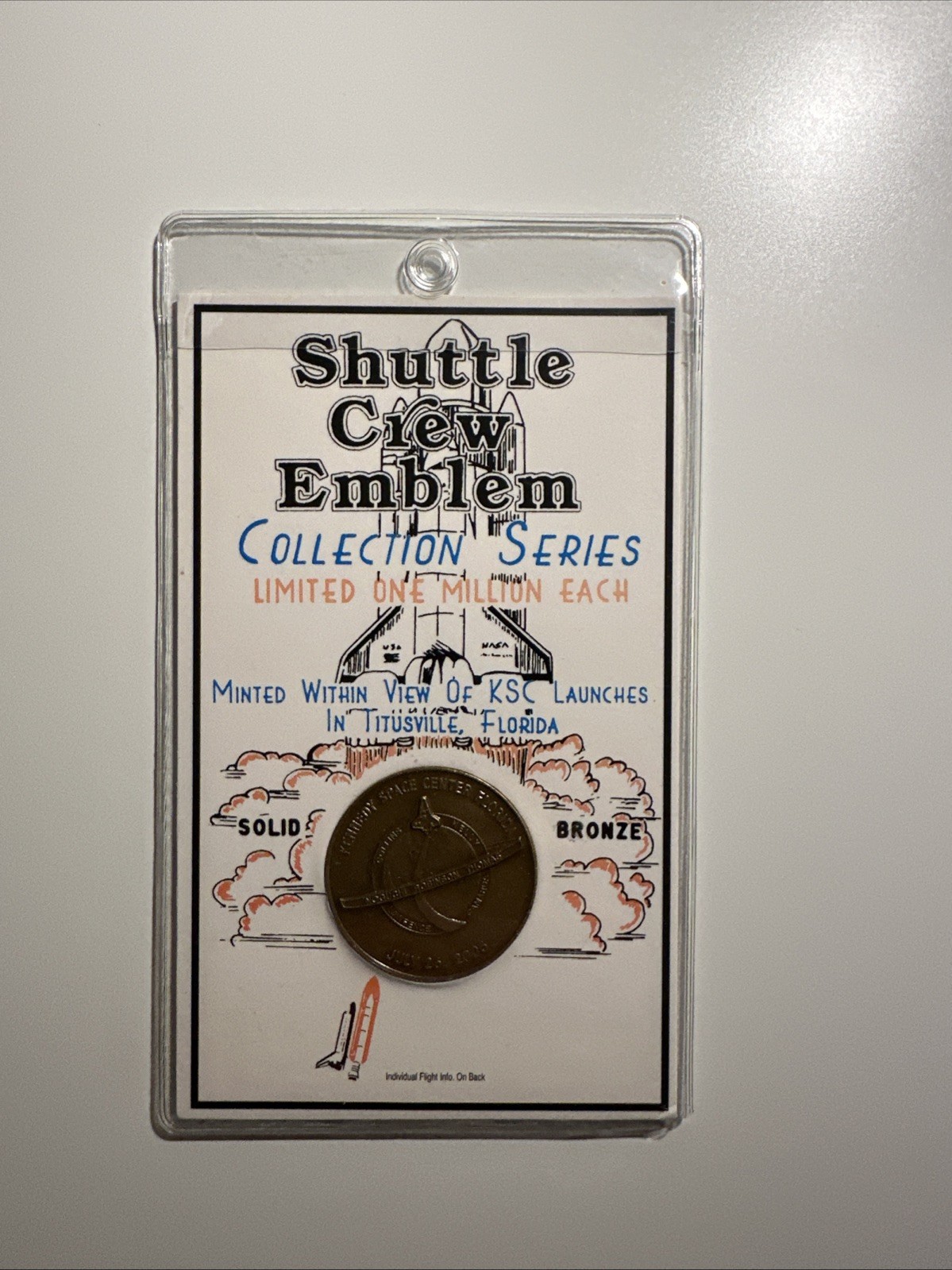 USA NASA Space Programme Shuttle STS-114 Discovery Crew Emblem Bronze Medal Card