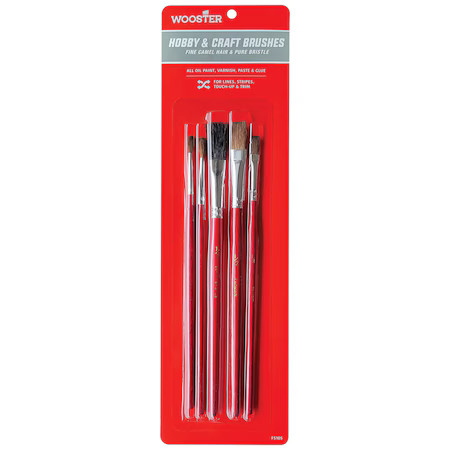 Wooster F5105 Paint Brush Set, Artist Brush, 1/2 In, 1/4 In, No. 2, No. 4,