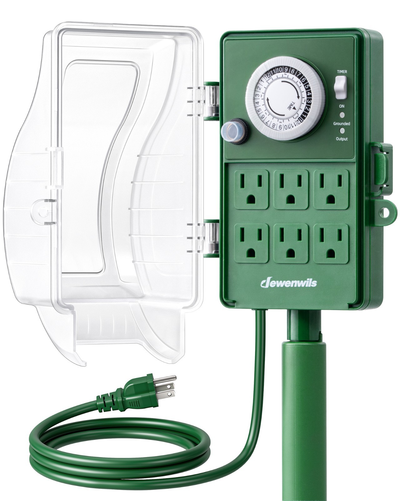 DEWENWILS Heavy Duty Outdoor Timer 6-Outlet Mechanical 1800W for Holiday Lights