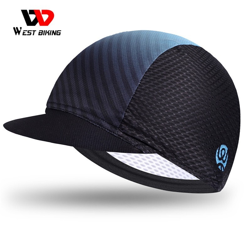 WEST BIKING Summer Breathable Cycling Cap Hat Helmet Liner Suncap Gradient Blue