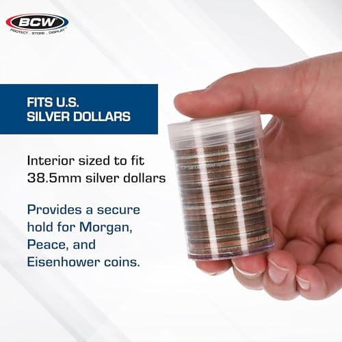 Coin Tubes for Silver Dollars - 10 Pack | Holds "Eisenhower" Dollar | Durable