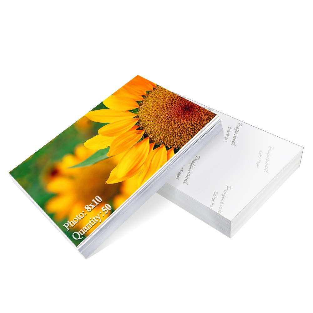 Photo Paper 8x10 inch High Glossy 50 Sheets (8x10 inch) inch, white