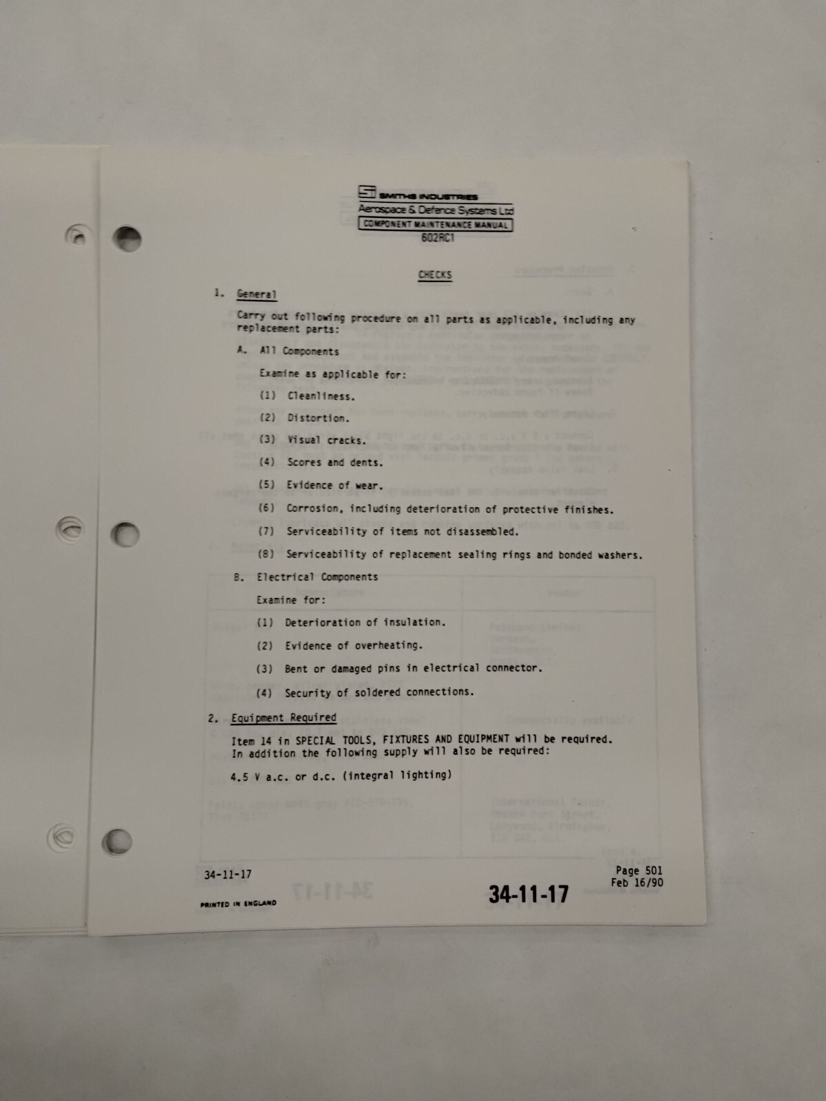 Smiths Industries Vertical Speed Indicator Component Maintenance Illust. Parts