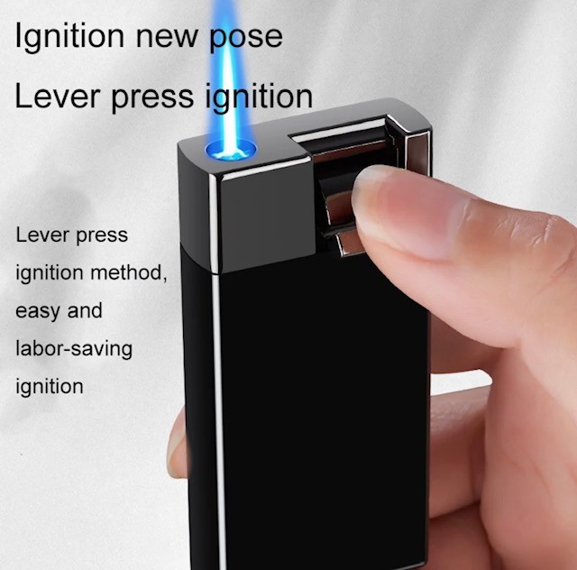 Classy Elegant Cigarette Lighter With Lever Ignititon Windproof Refillable