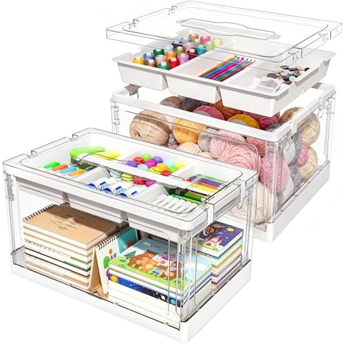 ???? ???? Clear Craft Organizers and Storage with Trays, Art Supply 2