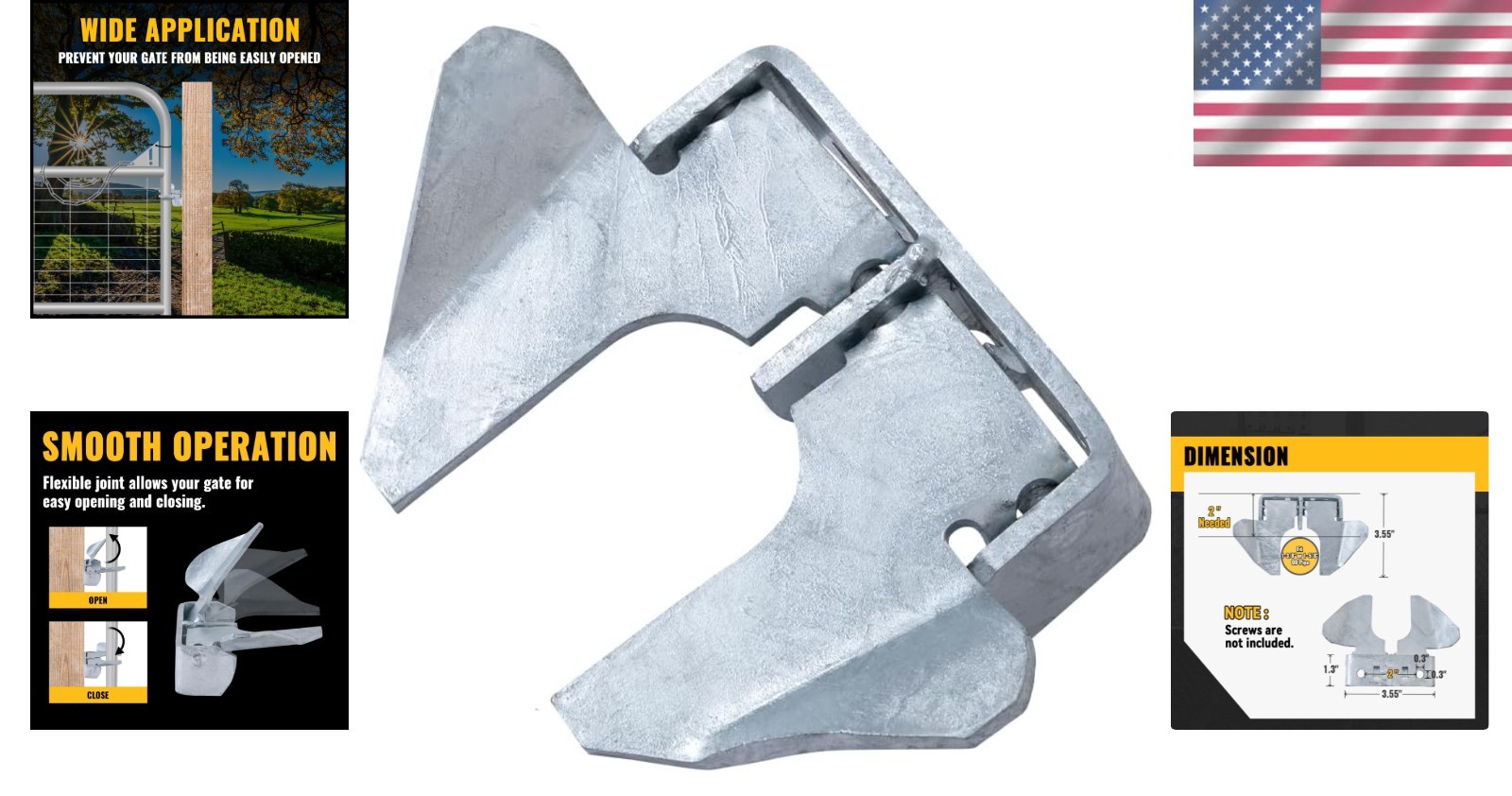 Heavy-Duty Galvanized Butterfly Latch for Gates - Smooth Operation & Security