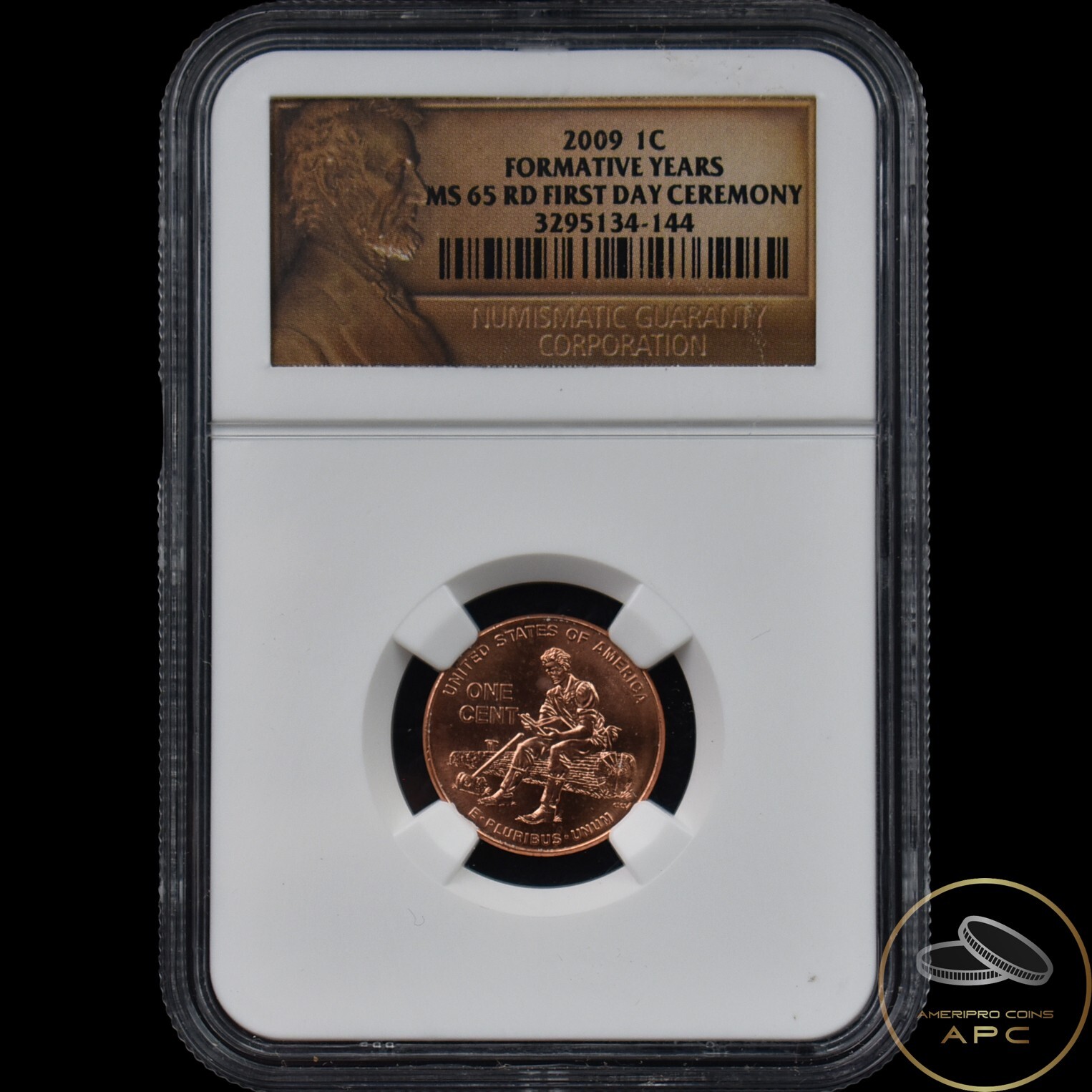 2009 Lincoln Cent Formative Years NGC MS 65 RD First Day Ceremony