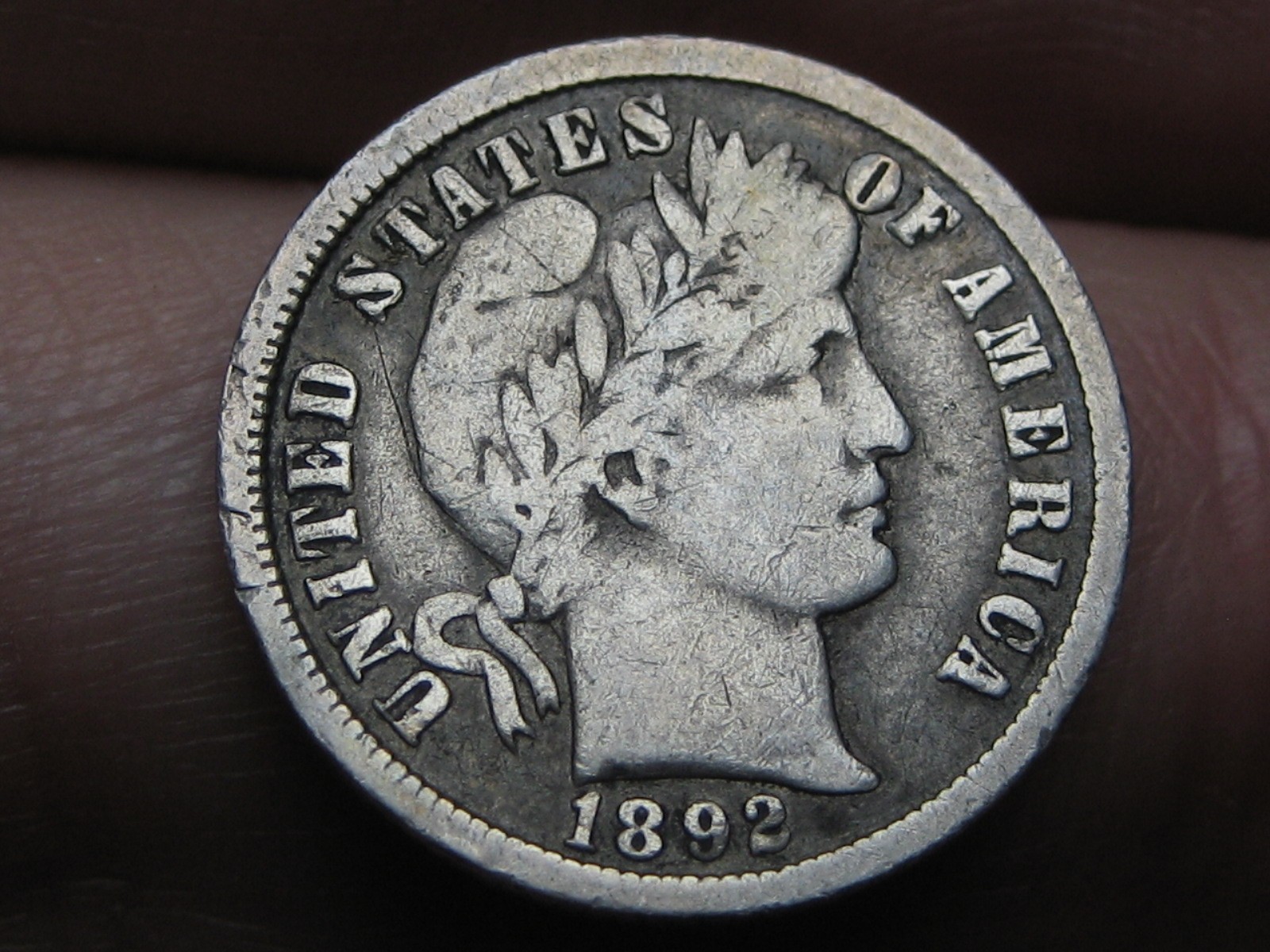 1892 O Silver Barber Dime 10 Cent- New Orleans, VG/Fine Details, Partial LIBERTY