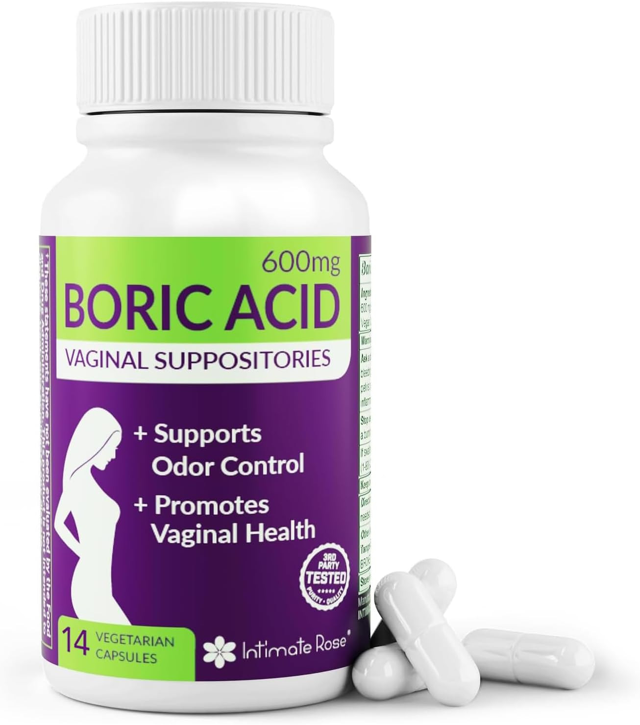Boric Acid Vaginal Suppositories for Women – 100% Pure, Made in USA – Restores P
