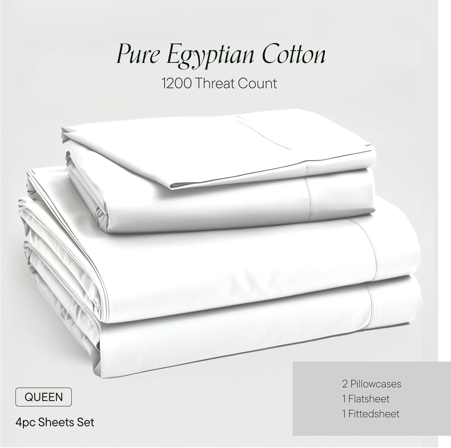 Birch & Moon 100% Certified Egyptian Cotton Sheets - 1200 Thread Count