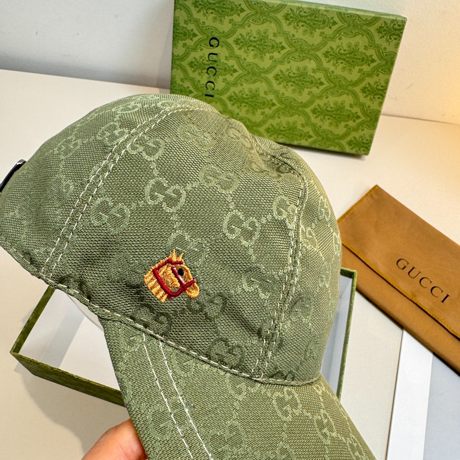 Moncler Unisex Embroidered Green Baseball Cap