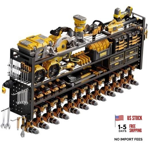 Large 49''W Power Tool Organizer Wall Mount | 620lbs Garage Storage Rack with
