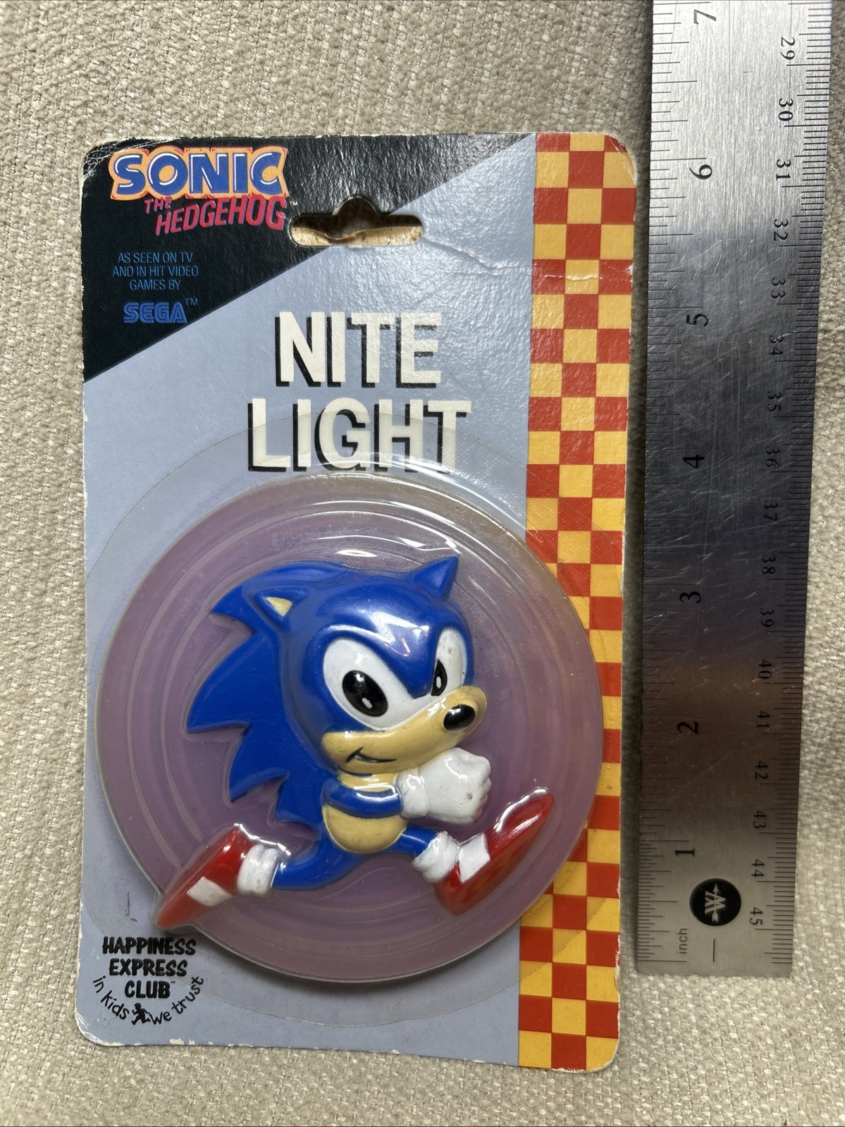 Vintage 1993 Sonic The Hedgehog Sega Nite Light Night Figural Mini Lamp