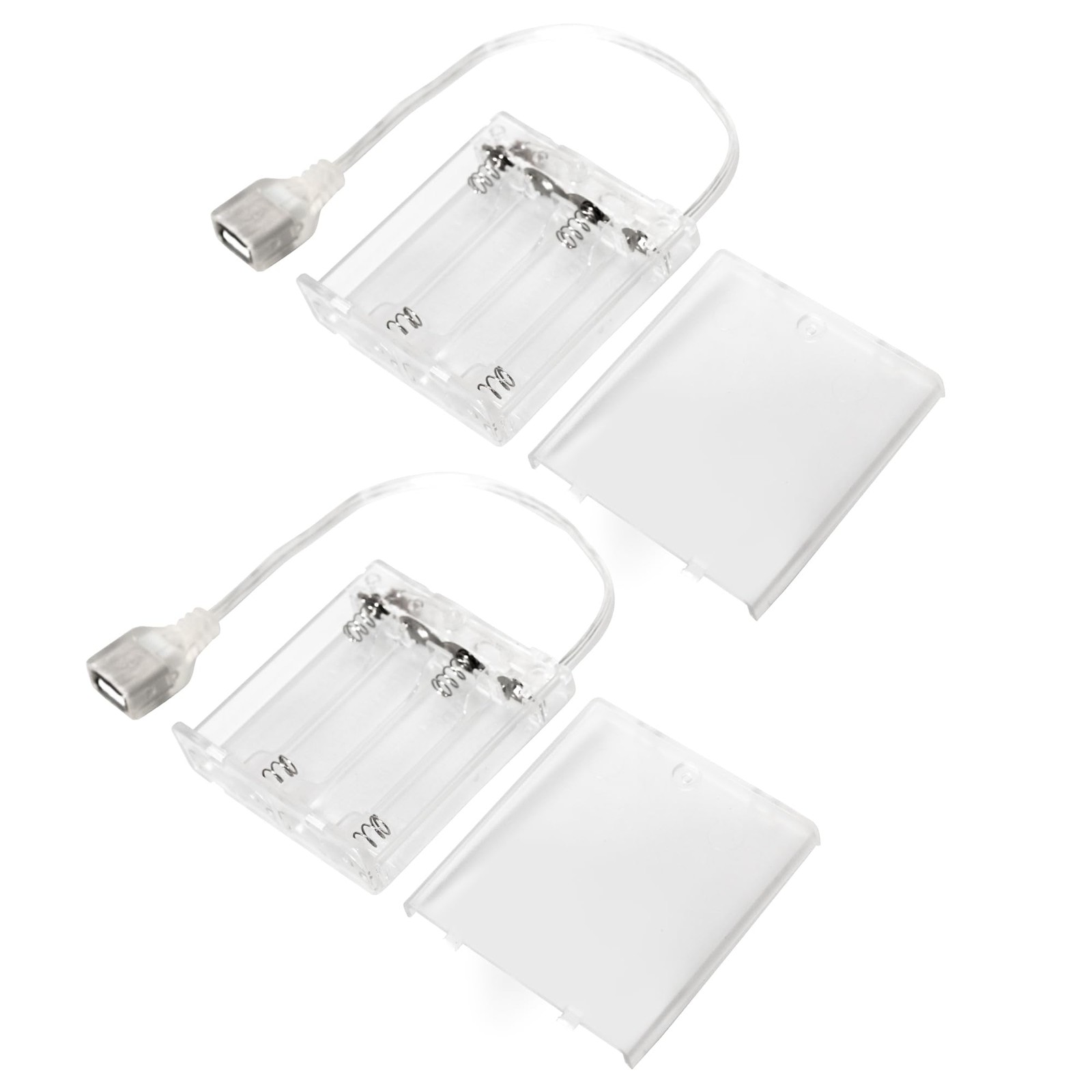 Cjgyz 6V 4AA Battery Pack with USB Output - Portable 4AA-2PCS, Transparent