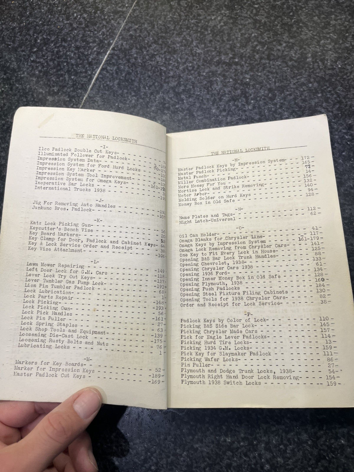 Dec 1938 The National Locksmith Hand Book Codes Book