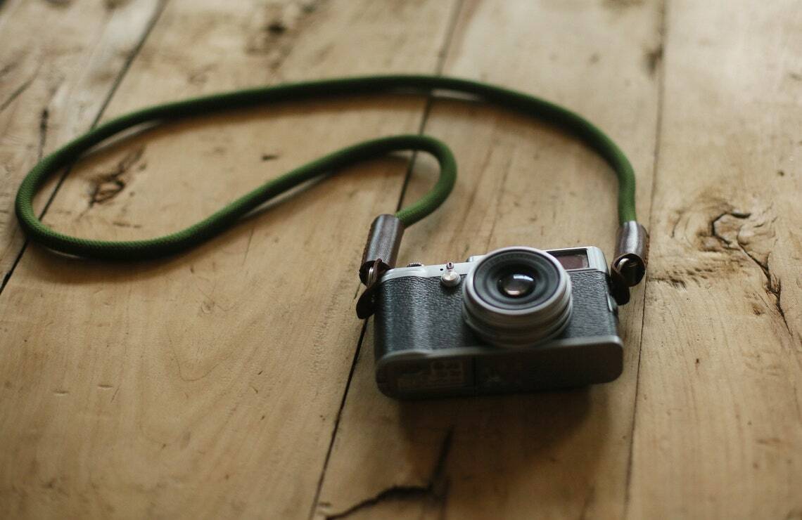 Army green climbing rope 10mm handmade camera strap