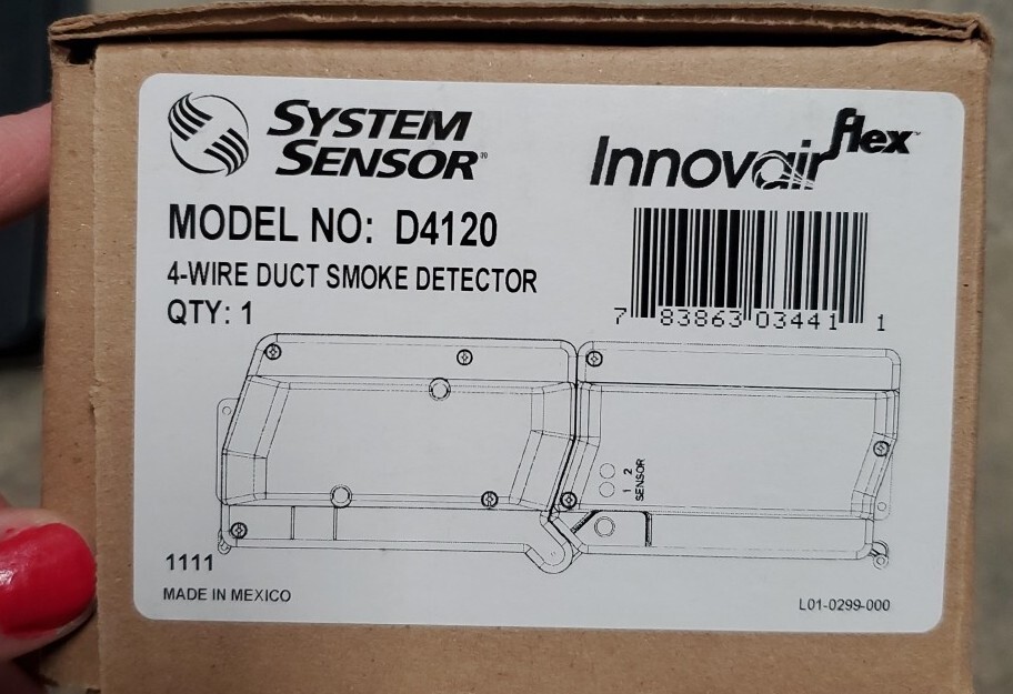 System Sensor D4120 4 Wire Photoelectric Duct Smoke Detector