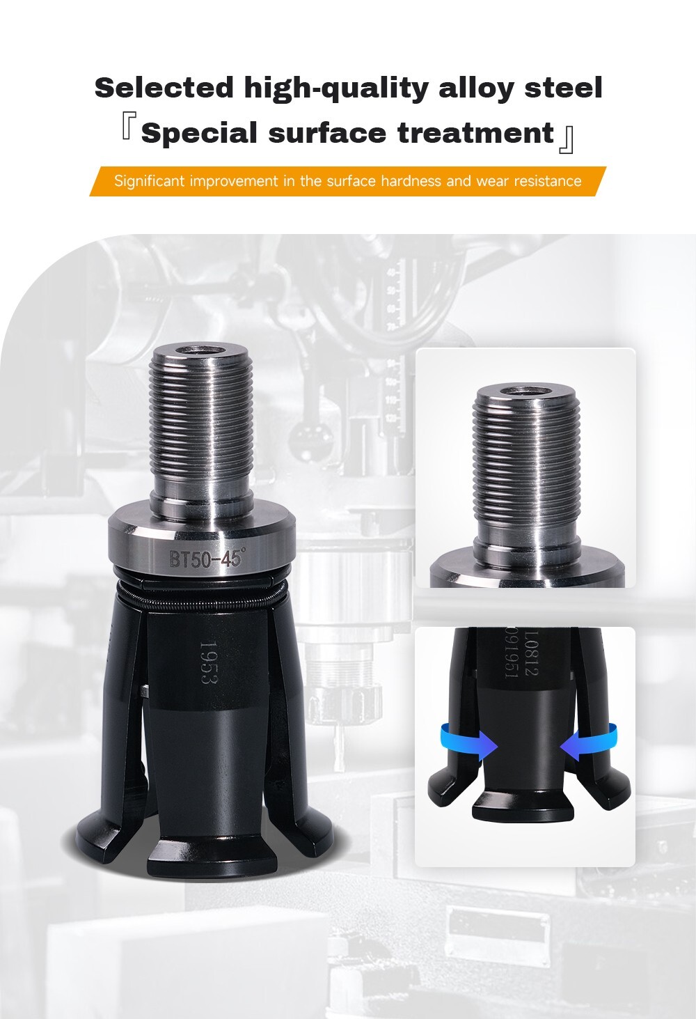SFX OT-HSK100-K Internal Thread Spindle Pull Claw CNC Gripper for Pull Stud