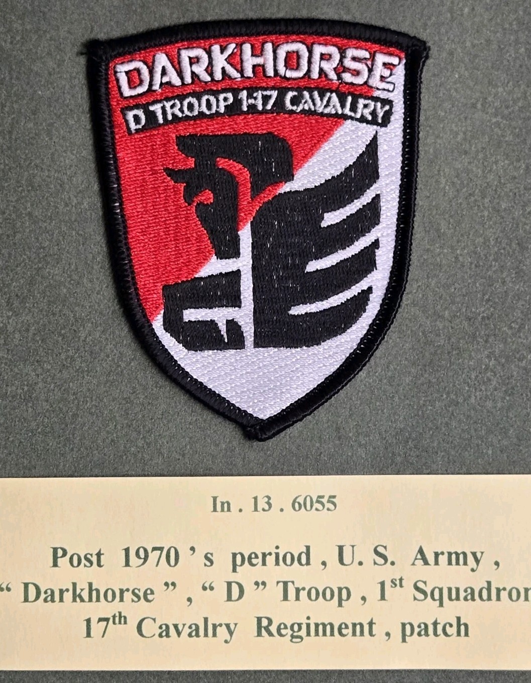 17th Cavalry Regiment "DARKHORSE" Pocket Patch (489)