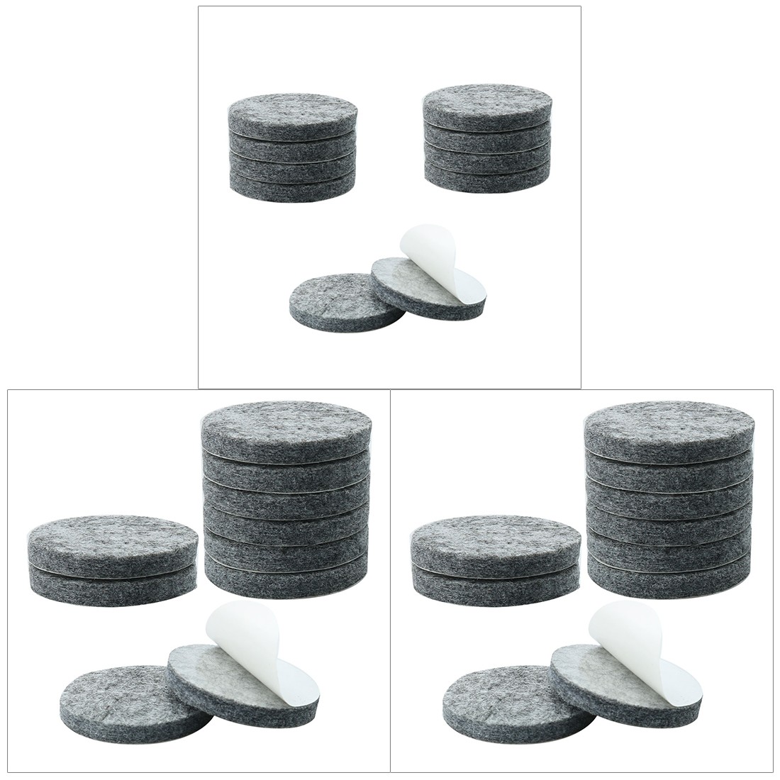 Felt Furniture Pads Round Self Adhesive Anti-slip Desk Protector 10pcs Gray