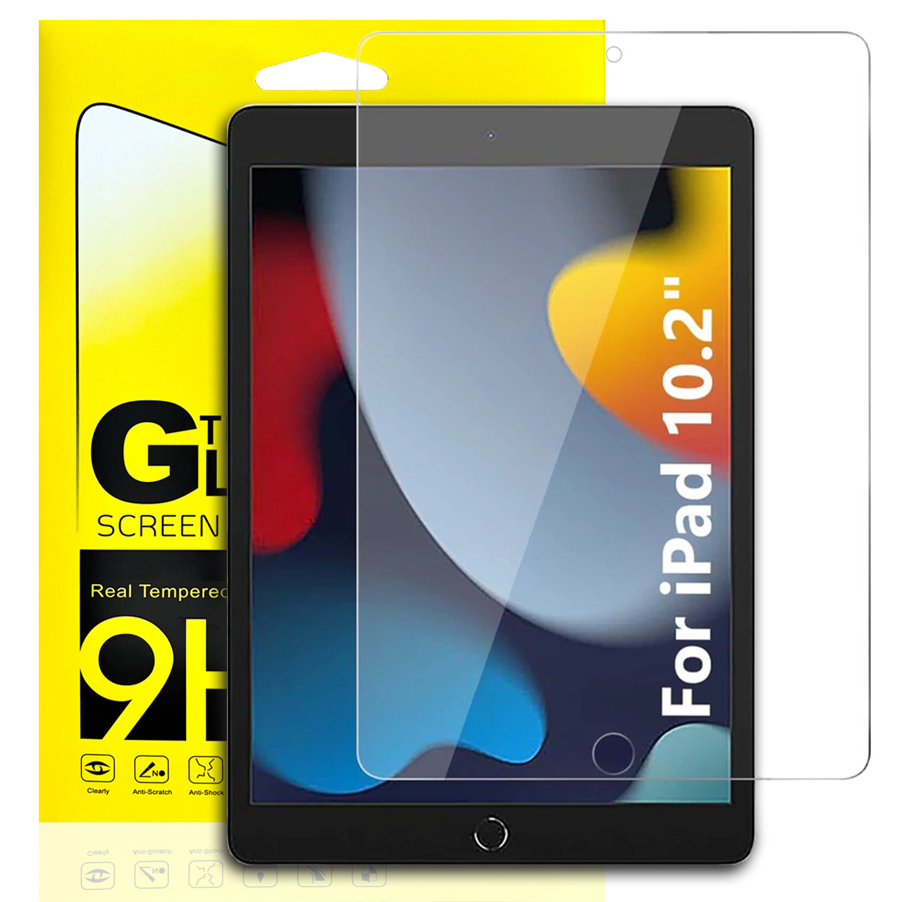 iPad 10.2-inch Tempered Glass Screen Protector Film (9th, 8th, 7th Gen)