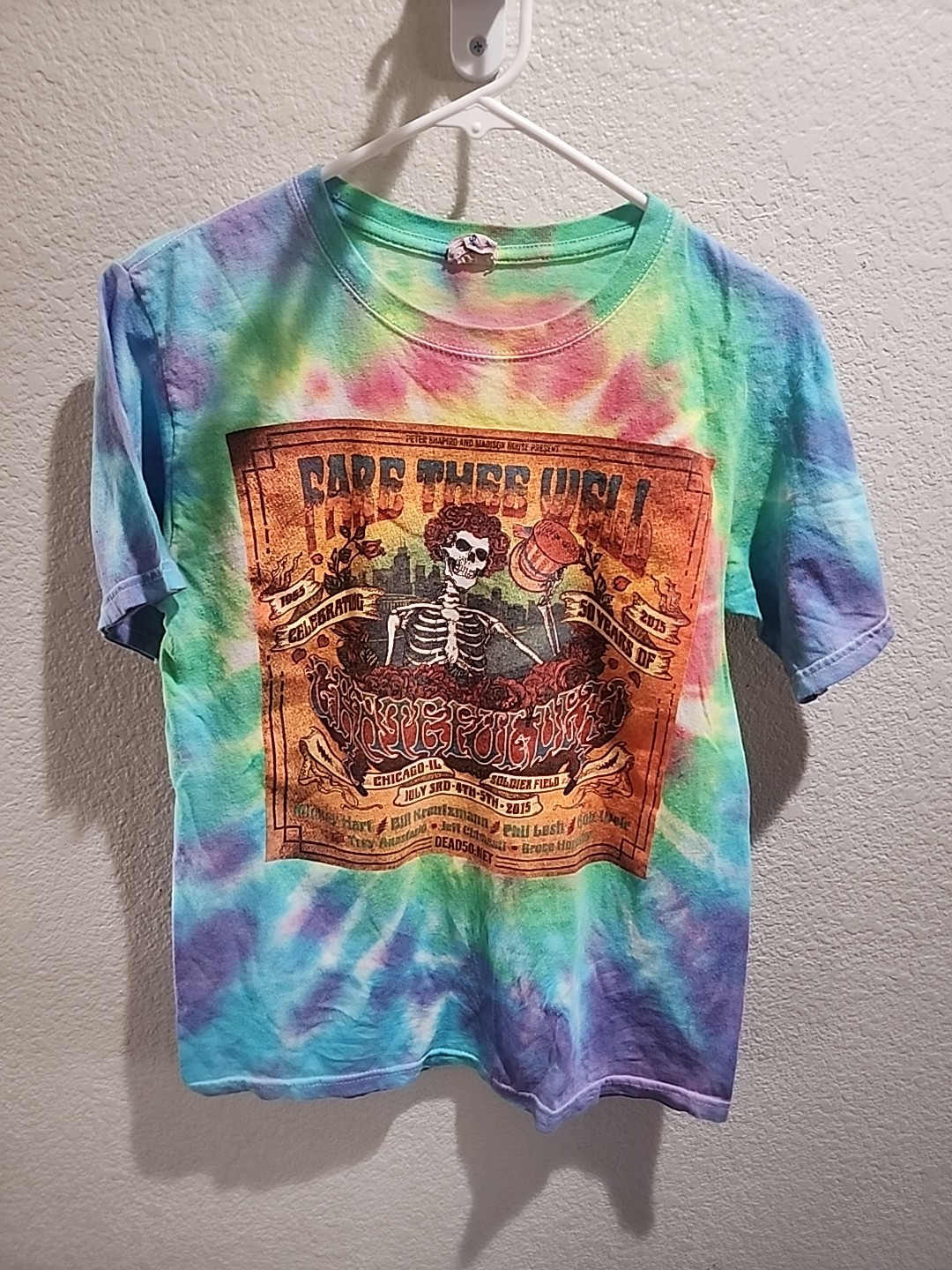 Grateful Dead 50th Anniversary Soldier Field Fare Thee Well Tie Dye Tour Shirt S