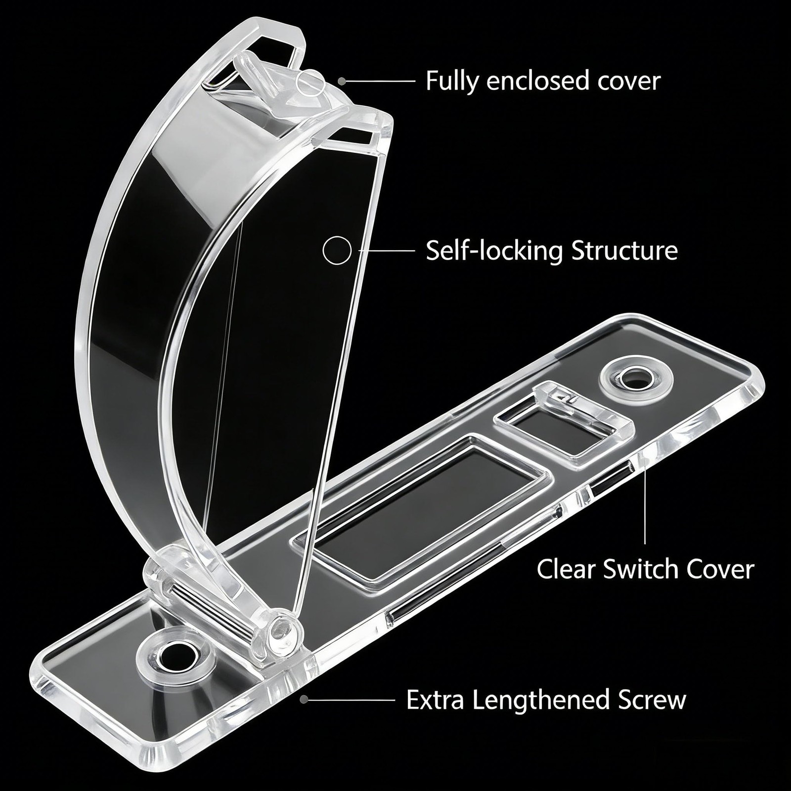 ZEFTV 2 Pack Toggle Light Switch Cover Guard Child Proof Wall Light Switch Lo...