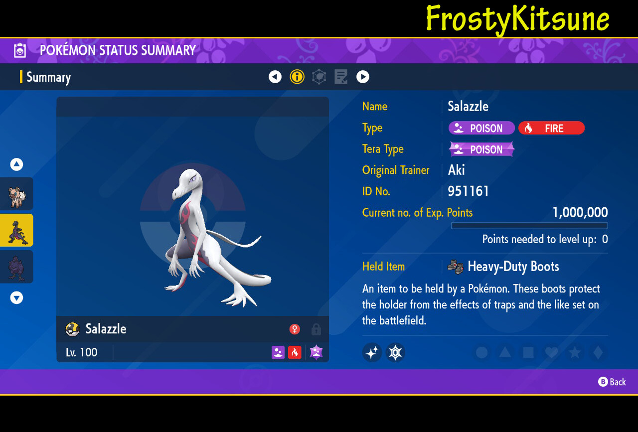6IV Salazzle / Salandit Shiny & Non-Shiny Pokemon Scarlet & Violet