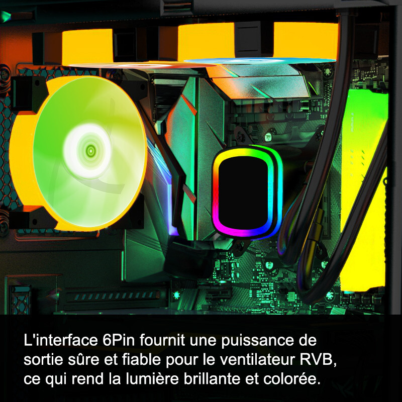 3 Pack Aigo C7 RGB 12V 120mm 3Pin LED Computer Cooler Cooling PC Case Fan Kit
