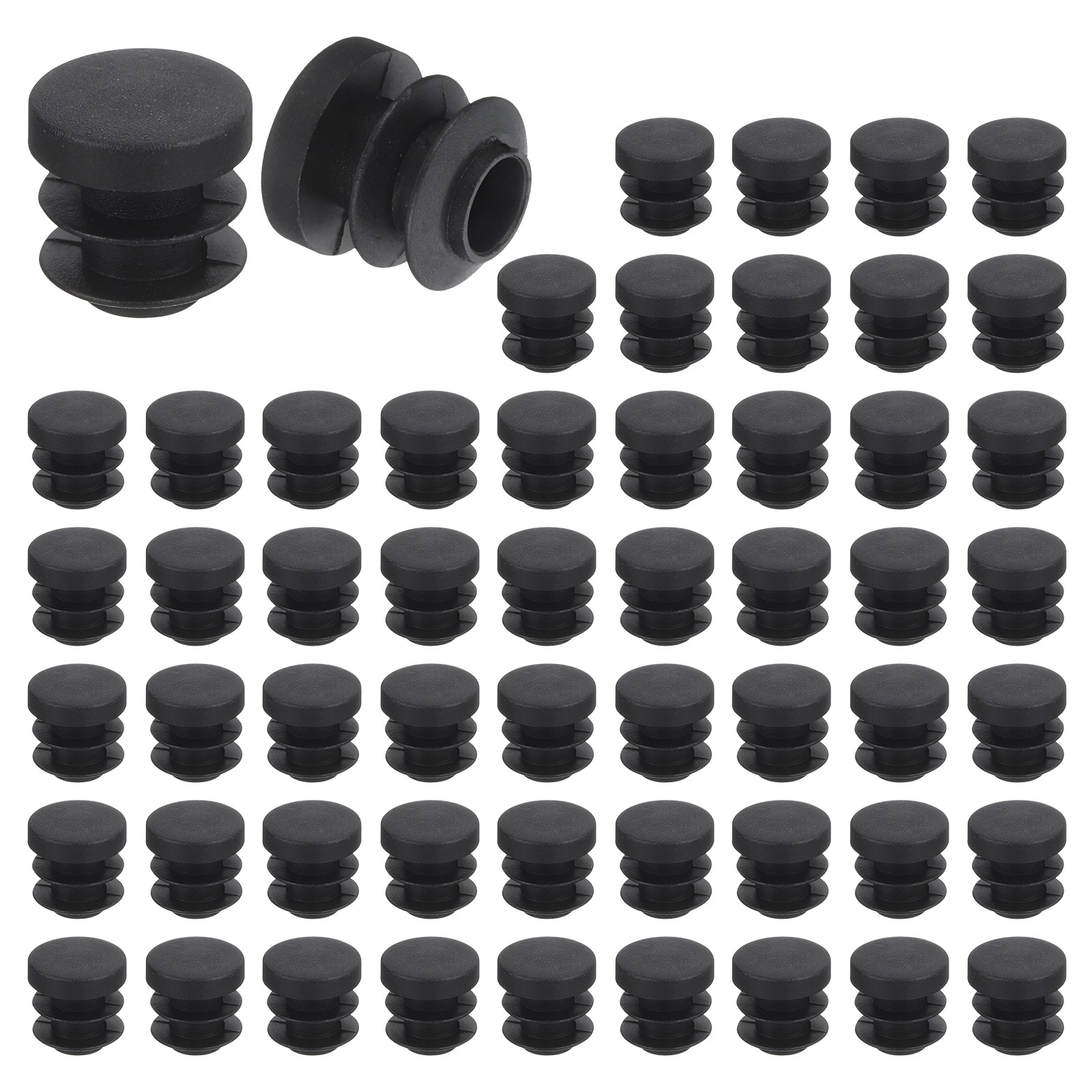 56 Pcs Round Plastic Plug Furniture Leg Pipe Insert 14mm(0.55 Inch)