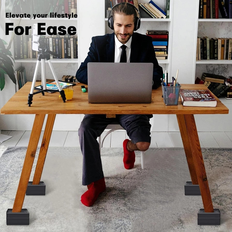 Rectangle Bed Risers, 3 Inch Heavy Duty Adjustable Furniture Risers for Bed S