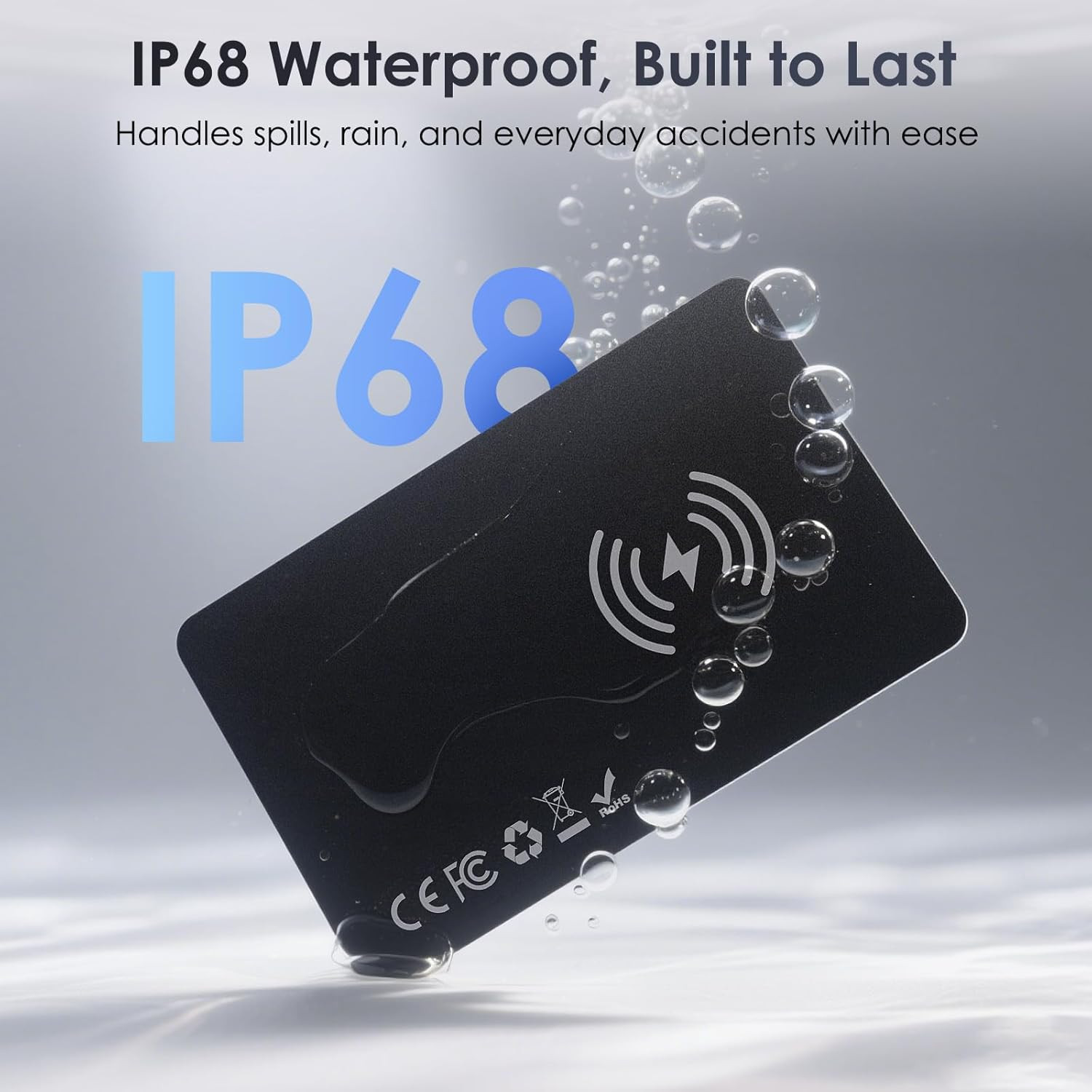 Wallet Tracker Card Tracking Tag 2 Pack - (Ios Only) Work with Apple Find My, Bl