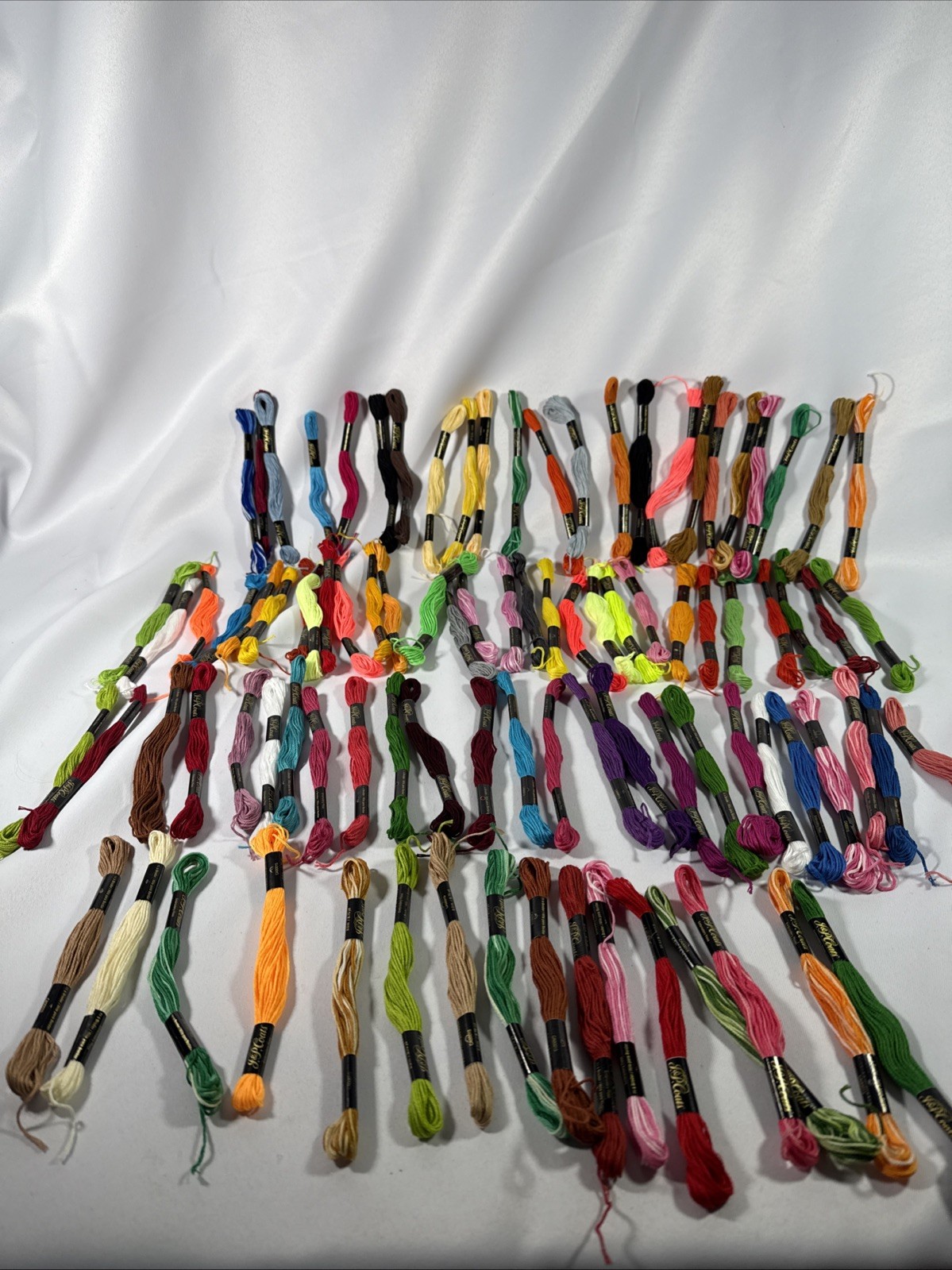 Cotton Embroidery Floss Lot J&P Coats 92 Full Skeins Mixed Colors