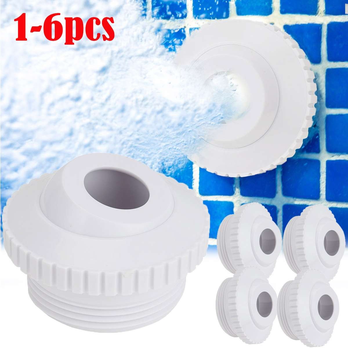 1-6 Universal Swimming Pool Nozzle Pool Spout Fitting Spa 180° Return Jet Nozzle