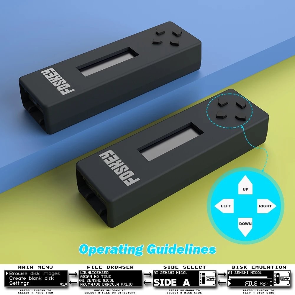 FDSKey Drive Emulator For Nintendo Famicom Disk System SD Card OLED Screen