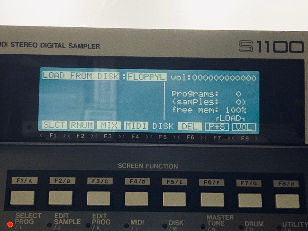 Akai S1100 Vintage Sampler New Backlight Gotek Floppy Emulator Upgraded Memory