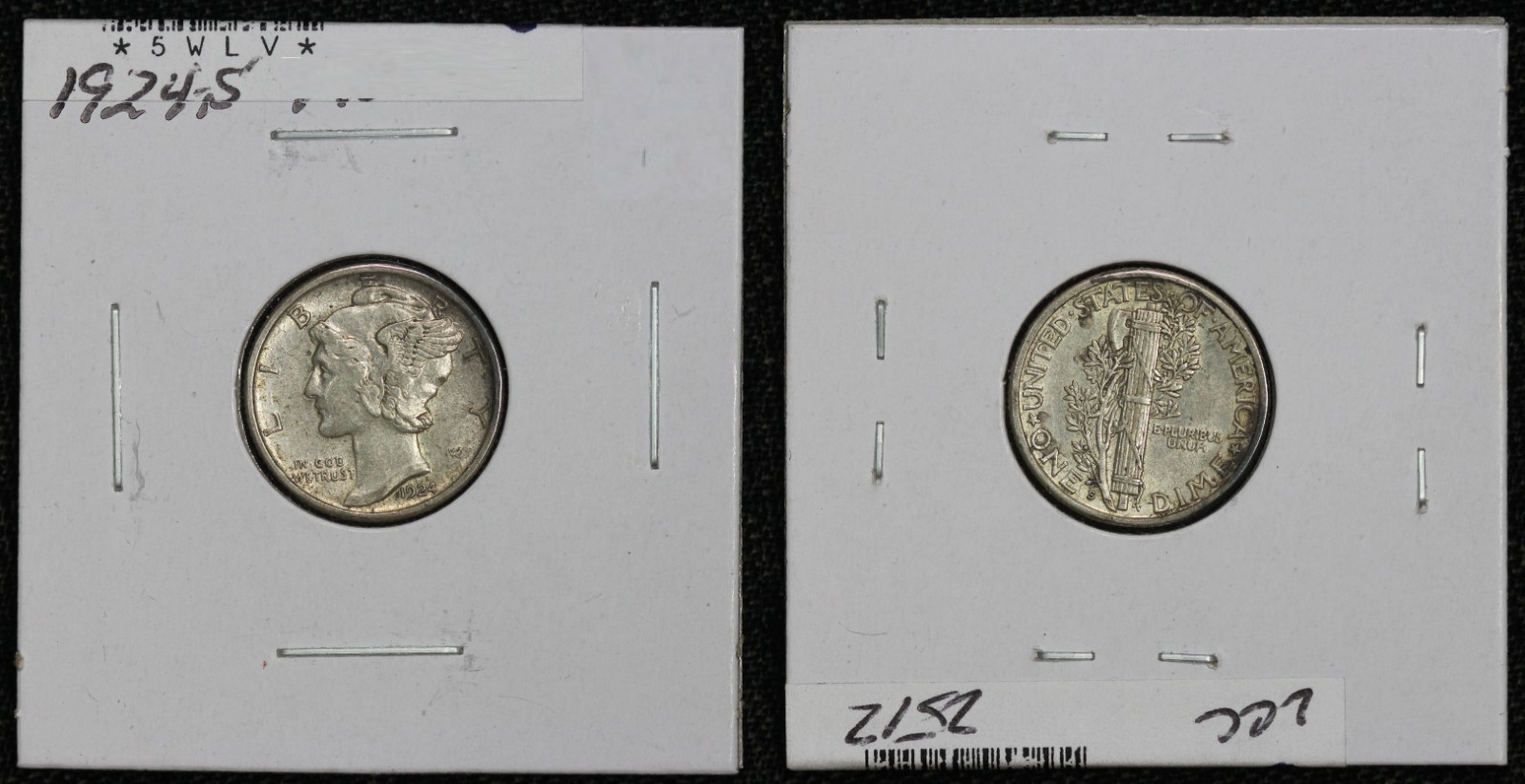1924-S Mercury Dime AU 5WLV