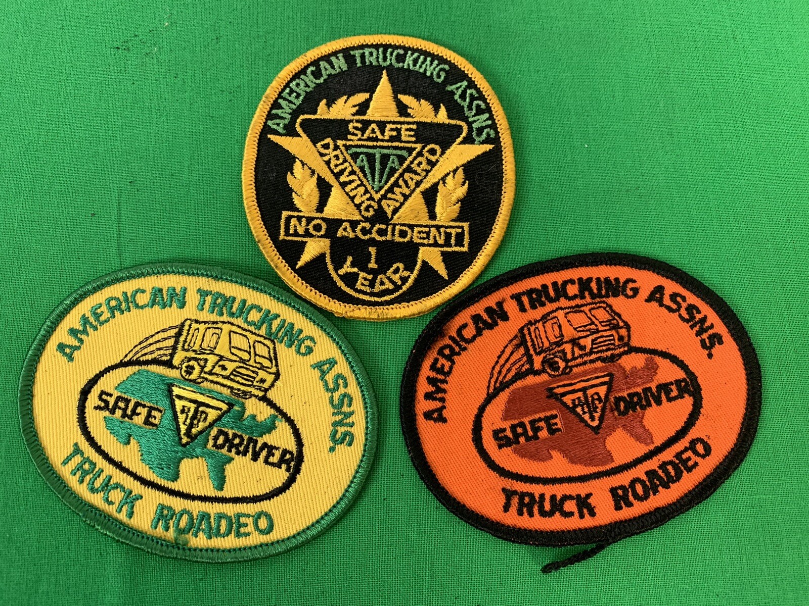 lot of 3 American Trucking Assns. Truck Roadeo - Safe T Safety Driver Patches