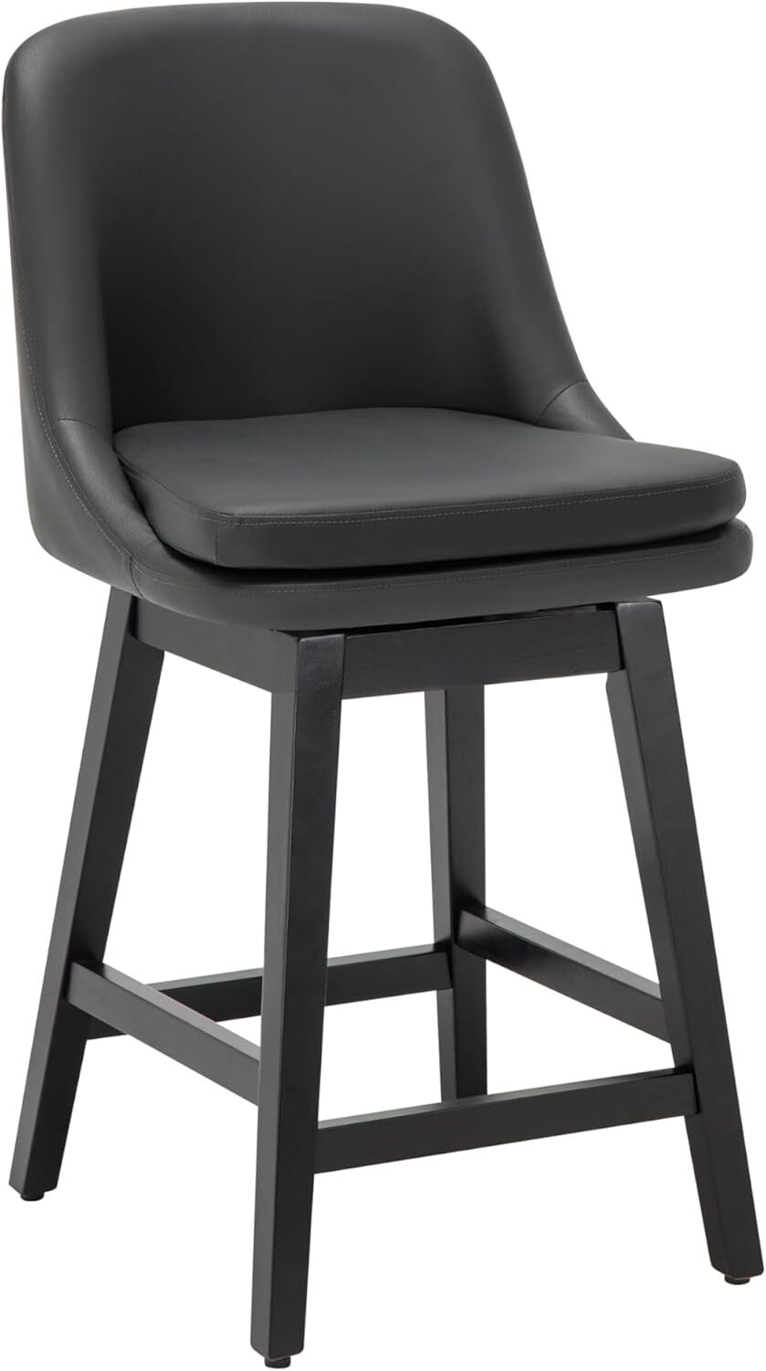 MINCETA Counter Stools,360 Free Swivel Bar Stools with Upholstered.